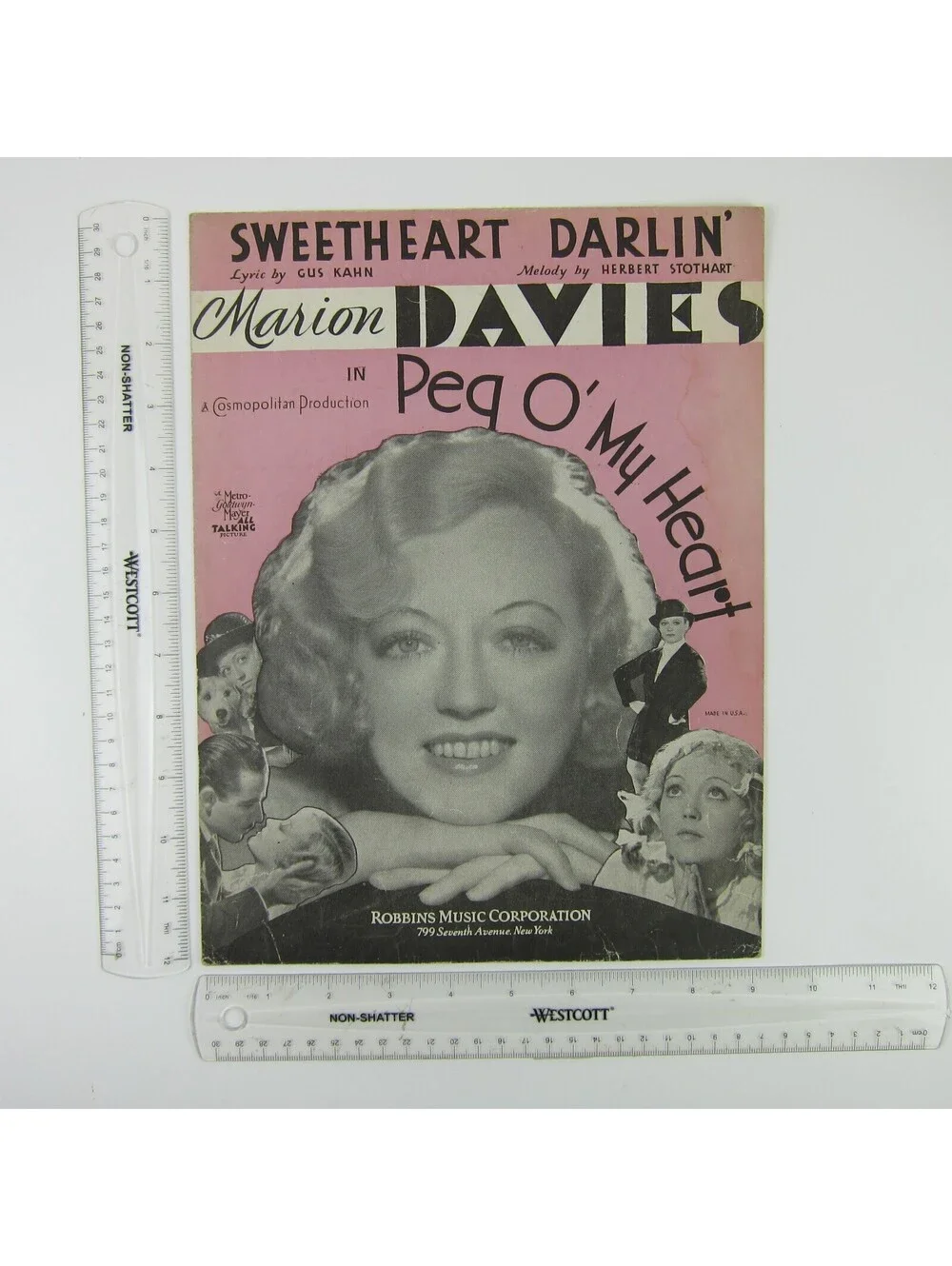 Sheet Music Sweetheart Darlin' Peg O' My Heart Marion Davies Vintage 1933